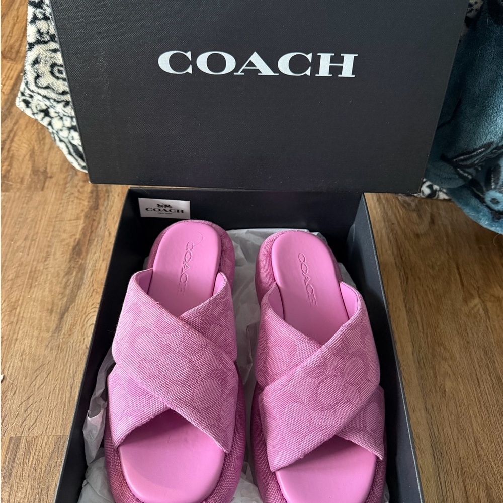 Coach Women's Vibrant Pink Sandals
